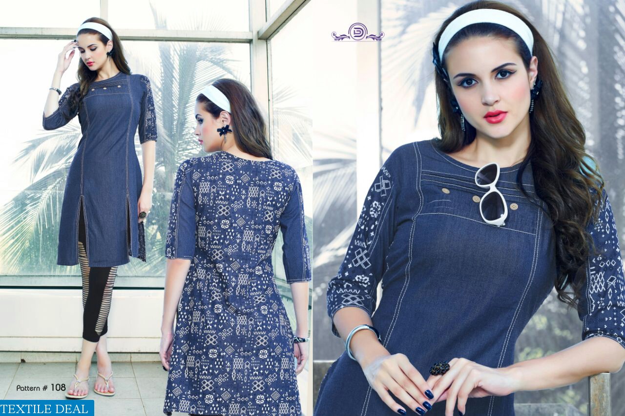Flashy Wholesale Ready made Denim kurtis